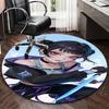 1pc Anime Design Round Carpet - Office Chair Mat, Non-Slip Rug for Home Decor, Gaming Room