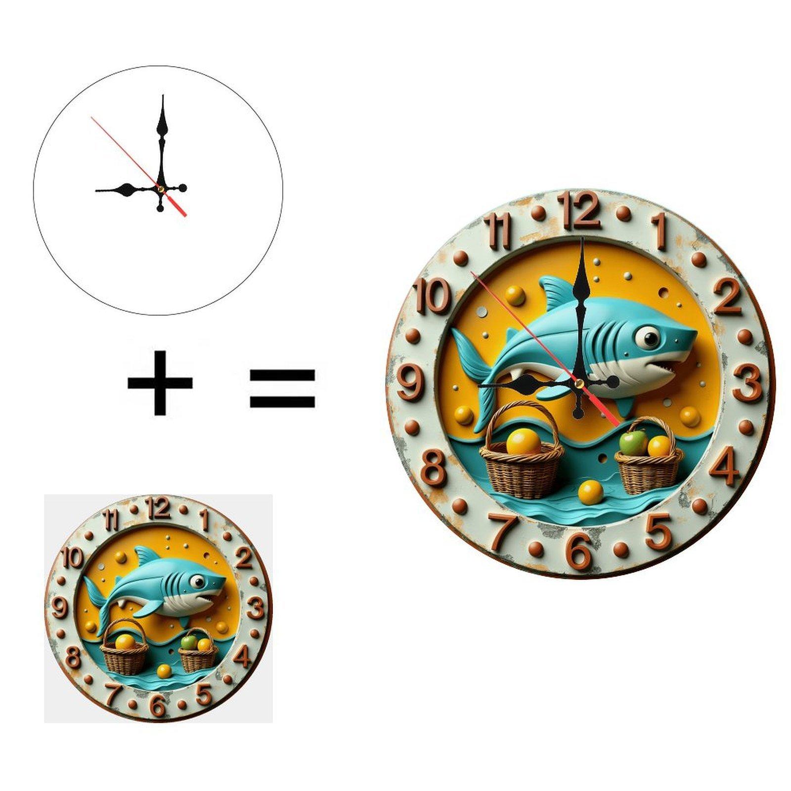 25x25cm Wooden Wall Clock Combining Natural Beauty with Functional Timekeeping (White,25*25cm/9.843*9.843inch)