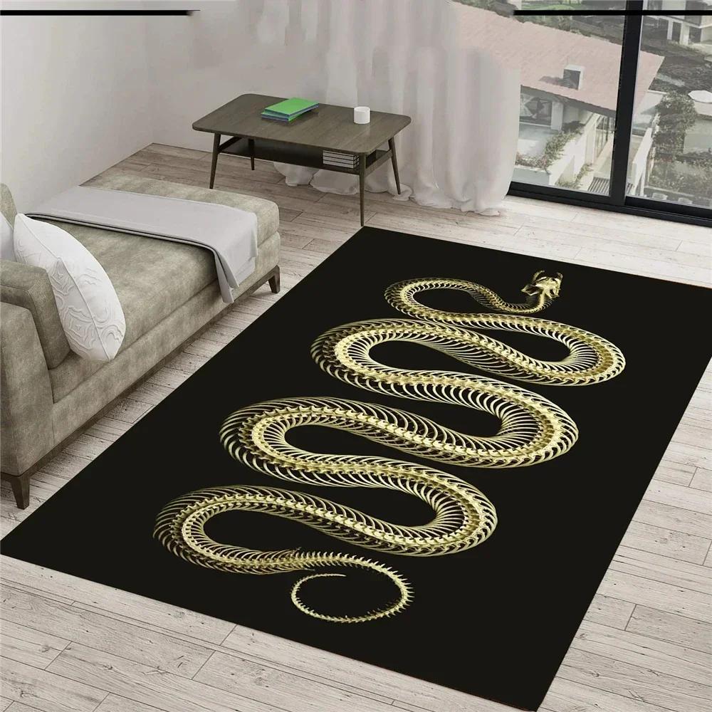 

3D Snake Animal Pattern Rugs Serpent Pattern Rugs Classic Gothic Rug Non Slip Washable Floor Carpet for Living Room Bedroom 40x60cm