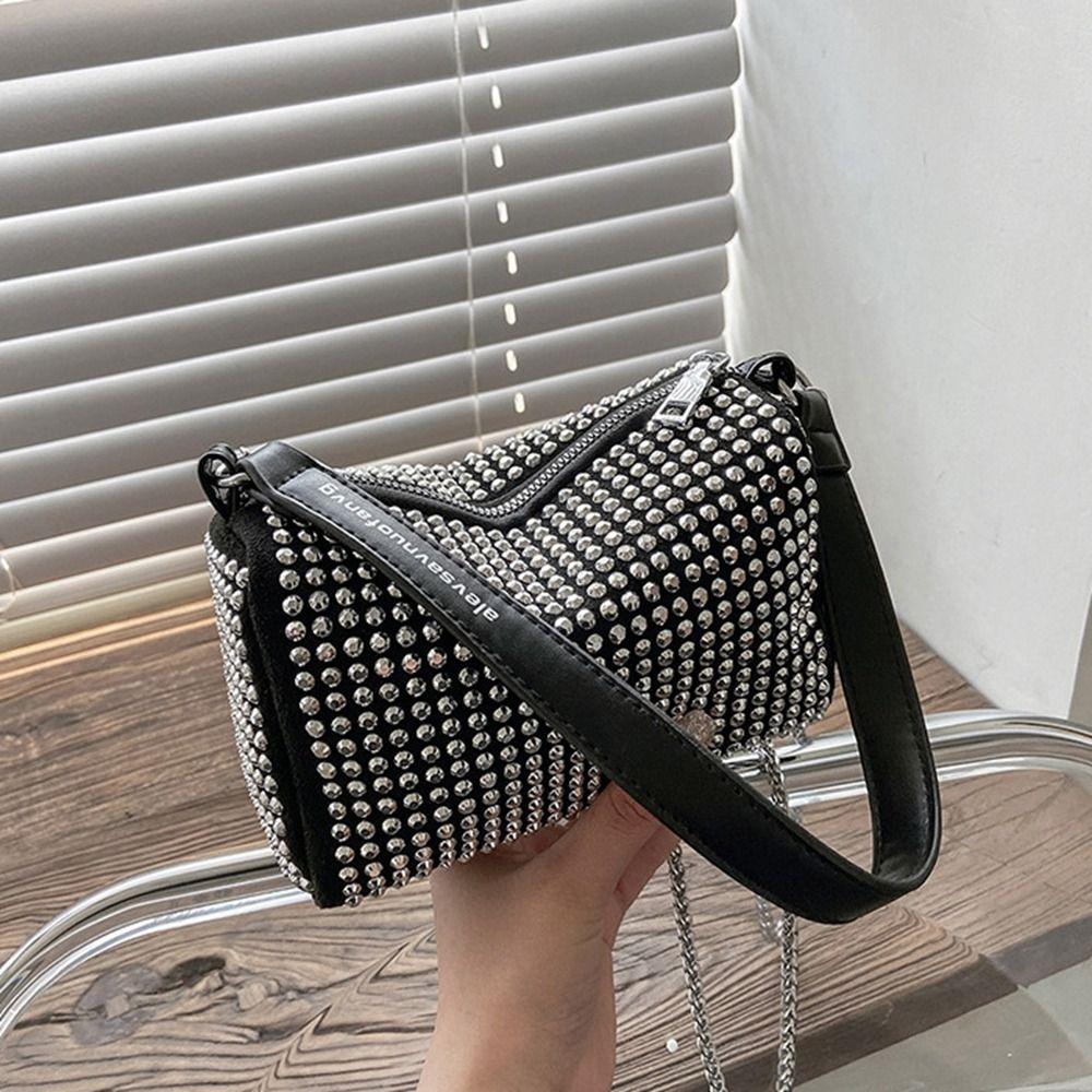 Blingbling Small Square Bag Large Capacity Crossbody Bag Luxury Chain Shoulder Bag Girl