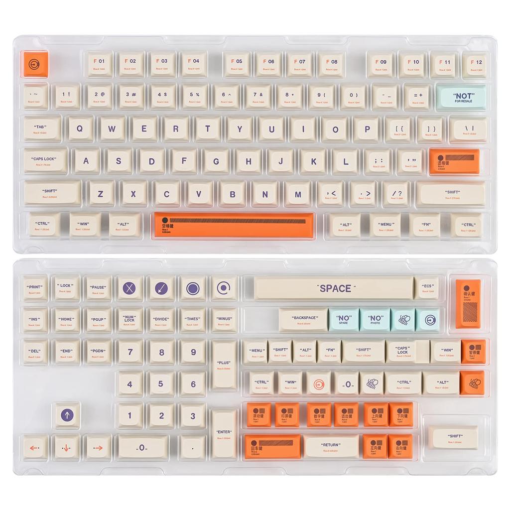 XDA Profile Keycap Set 142 Keys Retro Plastic Theme Keycaps for CherryMx Gaming Keyboard 60% 65% 100%