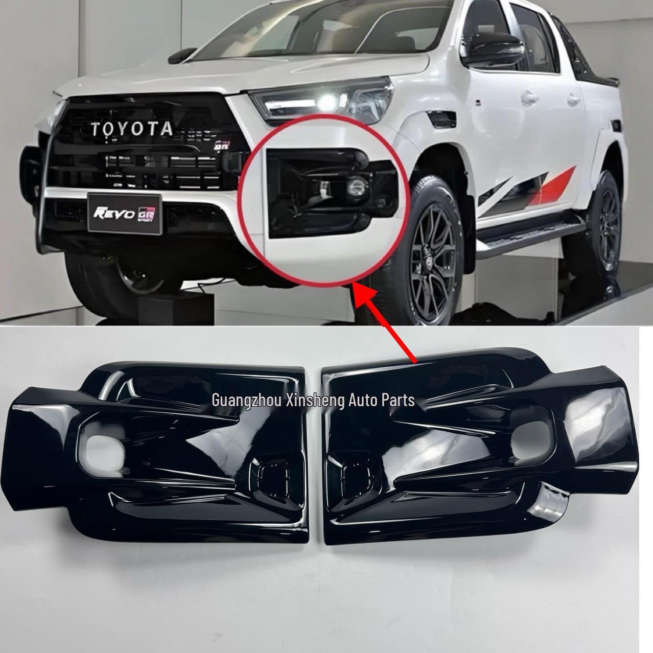 

Hilux Rocco GR 2020-23 Накладка на рамку противотуманной фары, Декоративная накладка на передний бампер Left Side