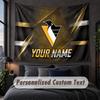 Custom Name Text Tapestry,Pittsburgh Penguins Decorative Wall Hanging, Background Tapestry For Home Bedroom