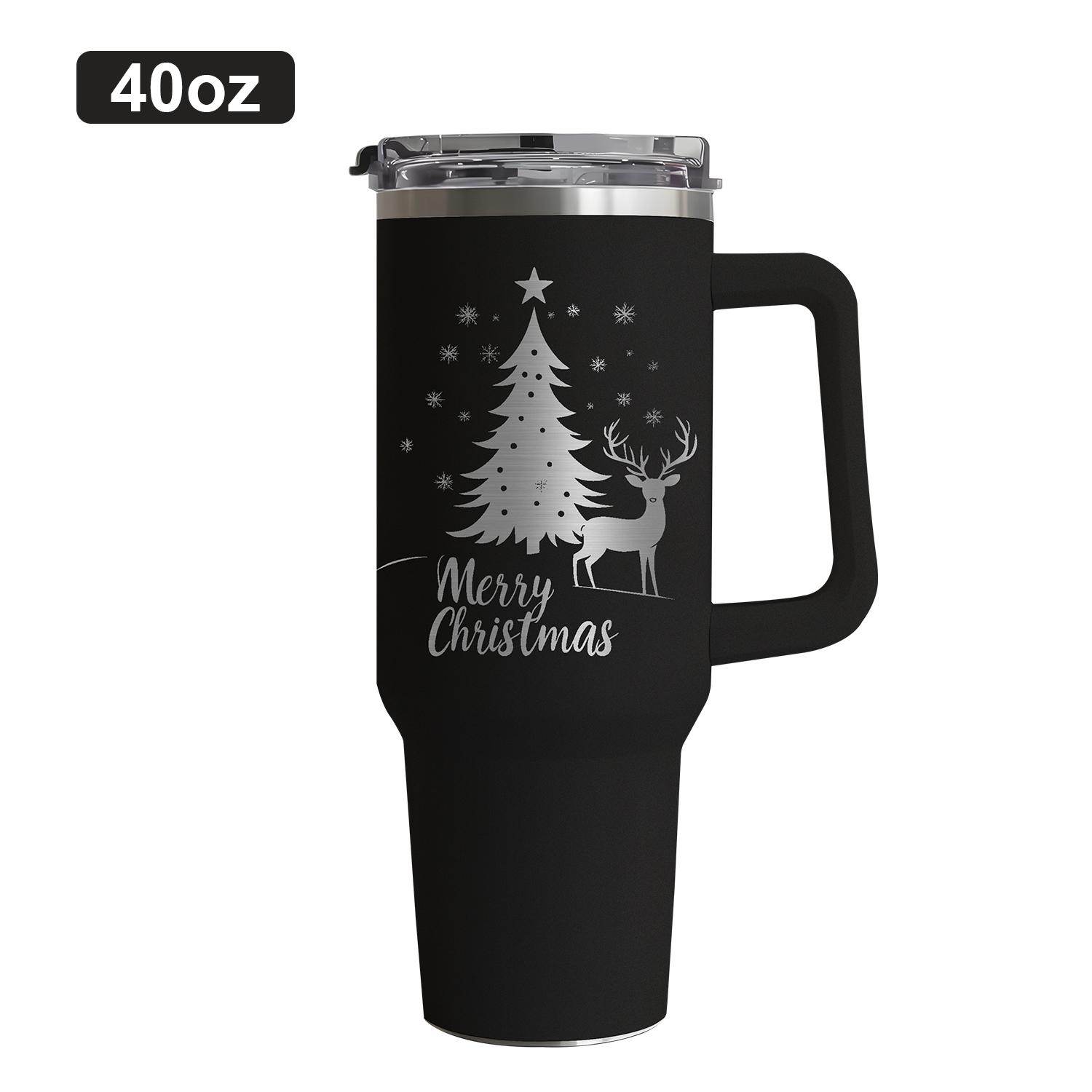 EffiPrint Custom 40 oz Insulated Stainless Steel Tumbler Laser Engraved Leakproof Lid 304 Stainless Steel Cup 40 oz(1133.98g) чёрный