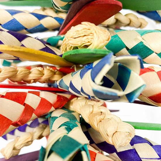 Yousheng Parrot Toy Multi-color Decorative Woven Pet Bird Chew Hanging Pendant for Medium Birds