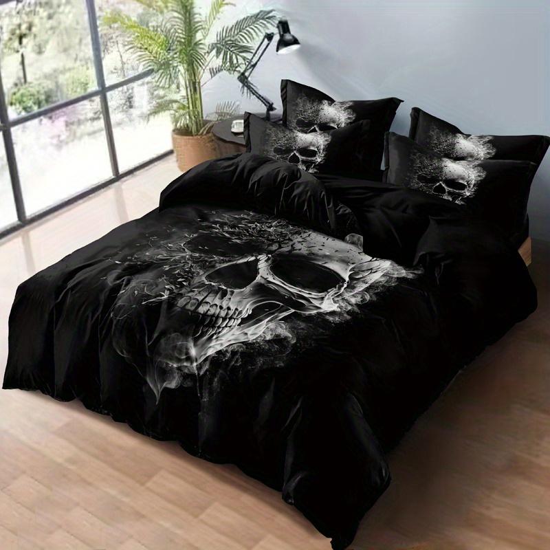3Pcss Dead Branches Skull Pattern Duvet Cover Set - Soft And Comfortable Bedroom Guest Room And Dorm Decorative Bedding 3Pcss