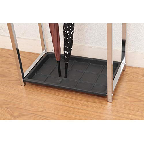 Fuji Boeki Large Umbrella Stand, 48cm Wide, Holds 15 Umbrellas, Chrome, Office Use, 83708