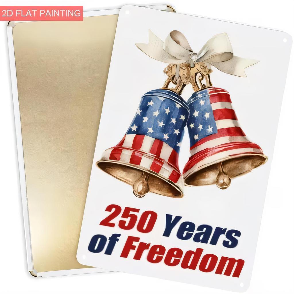 Tin Sign Years of Freedom Vintage Patriotic Metal Wall Plaque American Independence Day Decor for Home Bar Pub Garage Garden