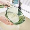 Drain Rice Basket Transparent Food-Grade Plastic Rice Vegetables Fruits Washing Basket with Ergonomic Handle Easy Lift Rice Washer