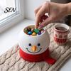 PLA 3D Printed Bowl Christmas Snowman Candy Bowl, Cute Desktop Organizer, Creative Desk Living Room Table Decor Storage Container for Holiday