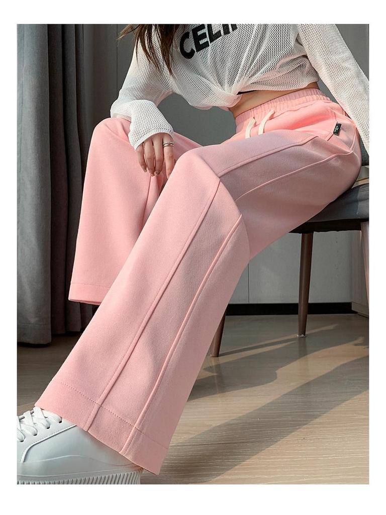 Women's High Waist Loose Candy Color Wide Leg Pants - Versatile Slim Fit for Spring and Autumn