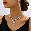 3PC Damen modisches und trendiges Temperament, Blattblumenhalskette, Ohrringe, Schmuckset, Hochzeitsbankettparty, Urlaubsgeschenk