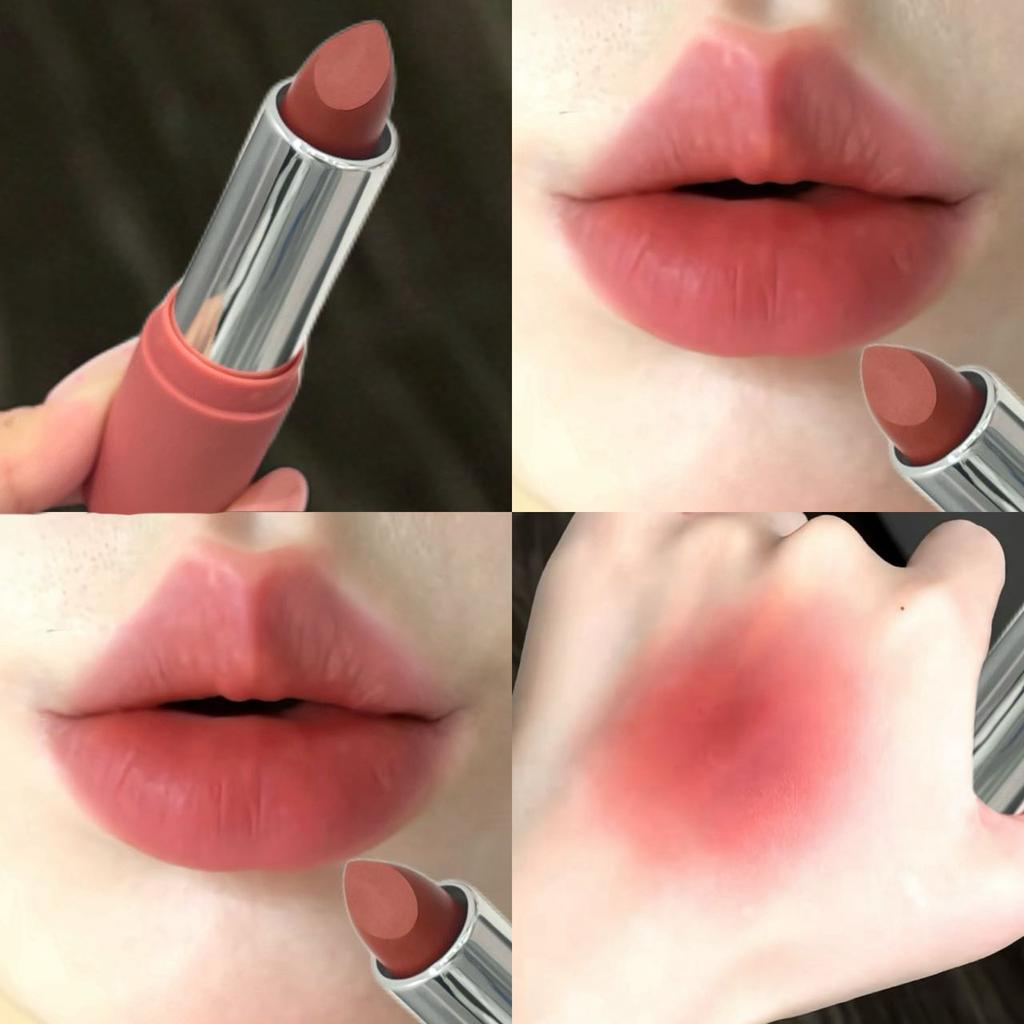 Rose Bean Paste Matte Lipstick Waterproof Long-Lasting Matte Nude Coffee Lip Glaze Non-stick Cup Lipstick Makeup Lip Tint Beauty