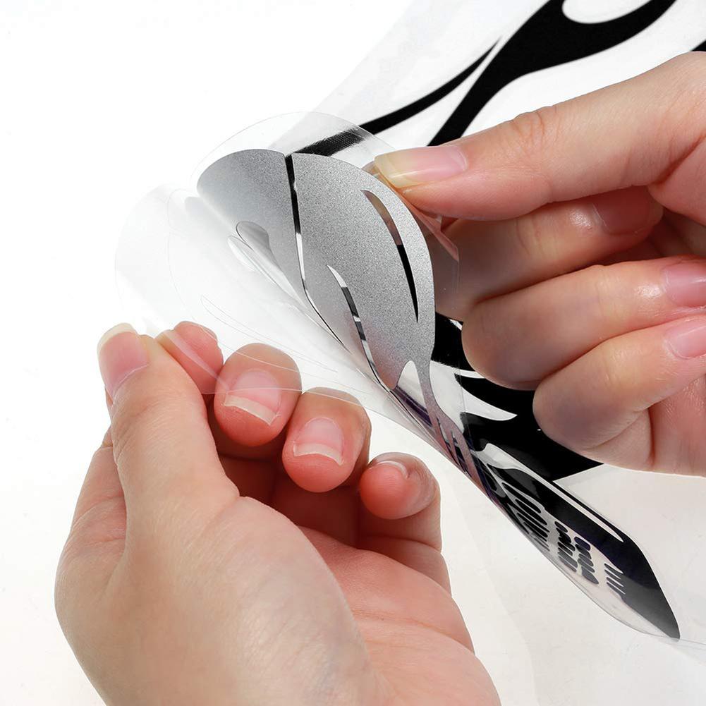 2Pcs Universal Motorcycle Gas Tank Skeleton Flames Badge Decal Stickers