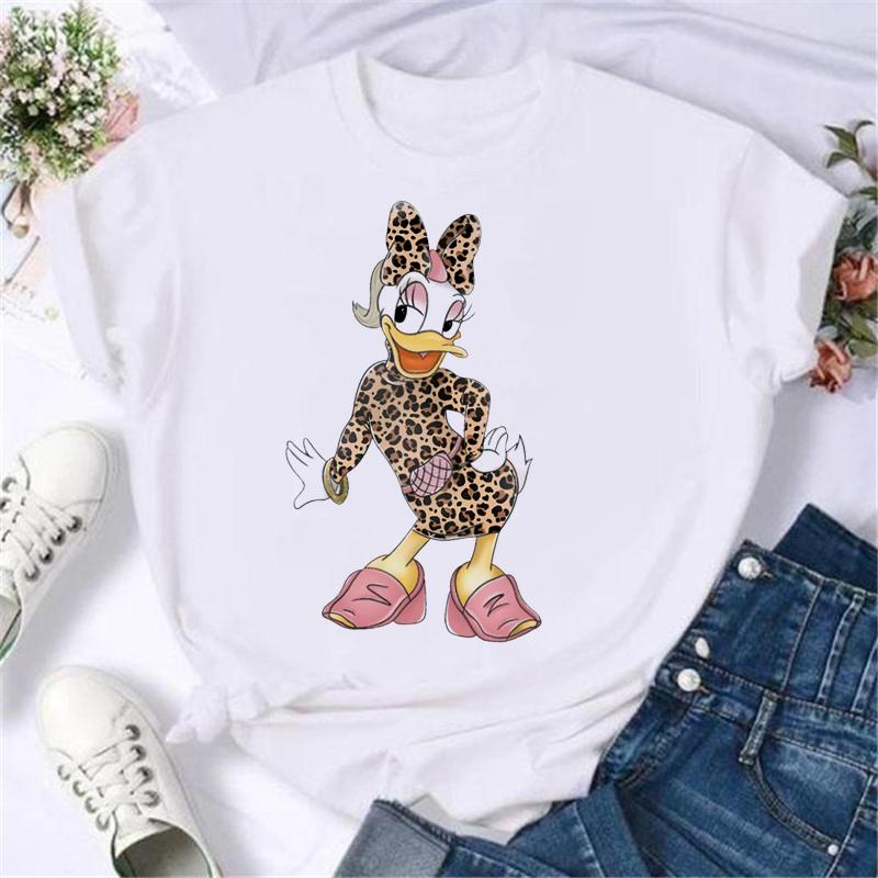 Kawaii Disney Cartoon Minnie Printed T Shirt Women Fashion Mickey Mouse White Oversized T Shirt Female Clothes Ladies T-shirts
