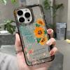 Butterfly Sunflower Phone Case For iPhone 16 Pro Max 17 Air 16 15 Pro 14 13 12 11 14 Plus Shockproof Silicone Funda Cover