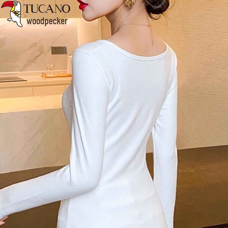 Woodpecker Women's Slim-Fit Square Neck Long Sleeve T-shirt