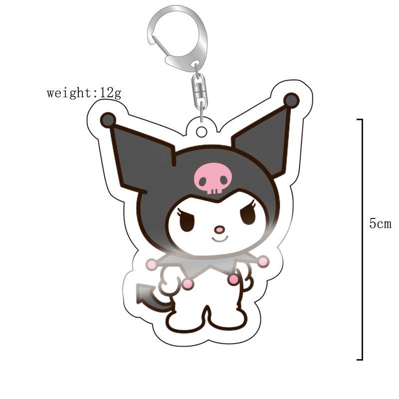 Sanrio Kuromi Pink Cat & Puppy Acrylic Keychain Anime Pendant