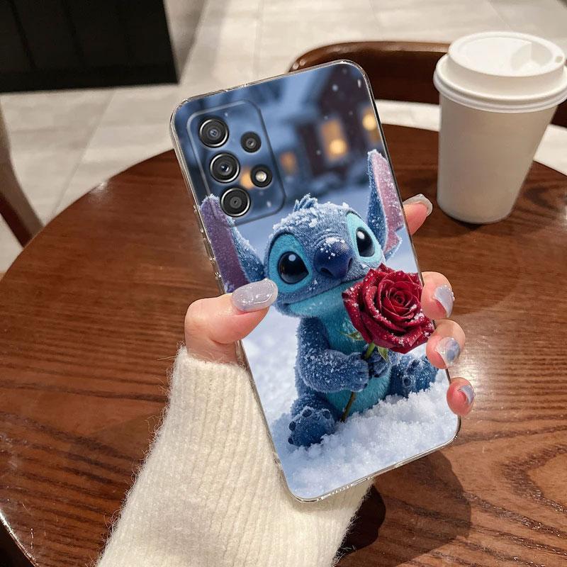 Stitch Disney Clear Case For Samsung Galaxy A57 A37 A56 A36 Cases A55 A54 A35 A26 A07 A17 A16 A06 A34 A15 Soft Shockproof Cover