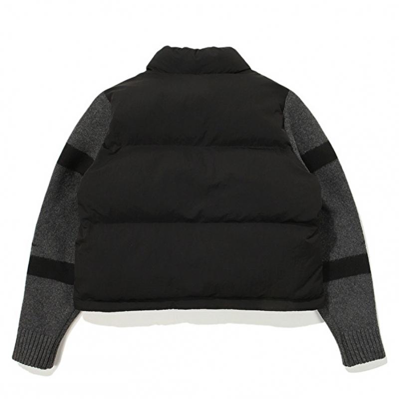 Penguin Knit Sleeve Puffer  Black 