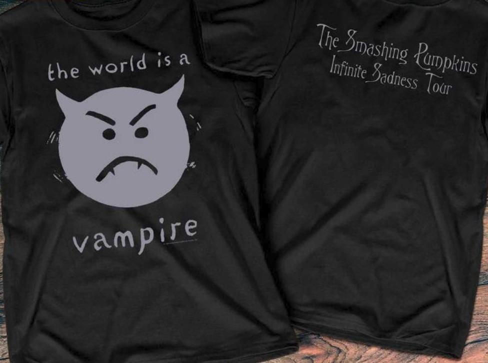 Smashing Pumpkins World Is A Vampire Cotton Black Unisex 2 Sided Shirt AA2023 S