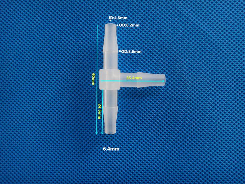 Three-Way Equal Diameter Plastic Tee Hose Connector