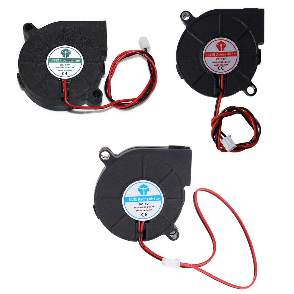 50mm x 15mm Lüfter 5V 12V 24V 5015 Öllager für DC bürstenlosen Kühl-Turbofan 2-Pin 15cm Kabel für 3D-Drucker Ac