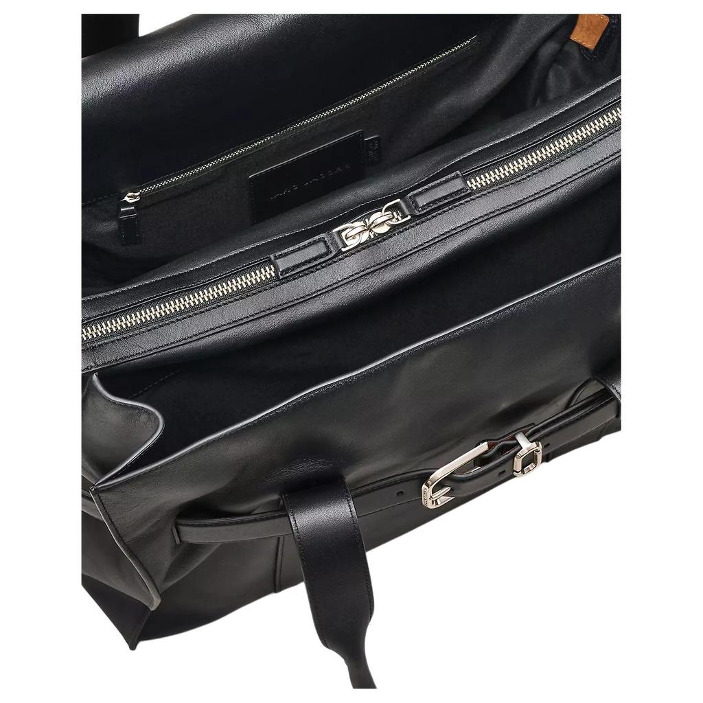 Marc Jacobs Solid Color Brand Logo Design Magnetic Closure Cotton Denim Tote Bag Women tote bags Black 2F5HTT012H01-001