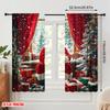 2 buc, Imprimare plană 2D Perdele contemporane Moș Crăciun5 (3) 100% poliester (fără tijă) Cadouri pentru Living, Dormitor,