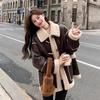 Women's Retro Melaard Suede Lambswool Plush Winter Coat