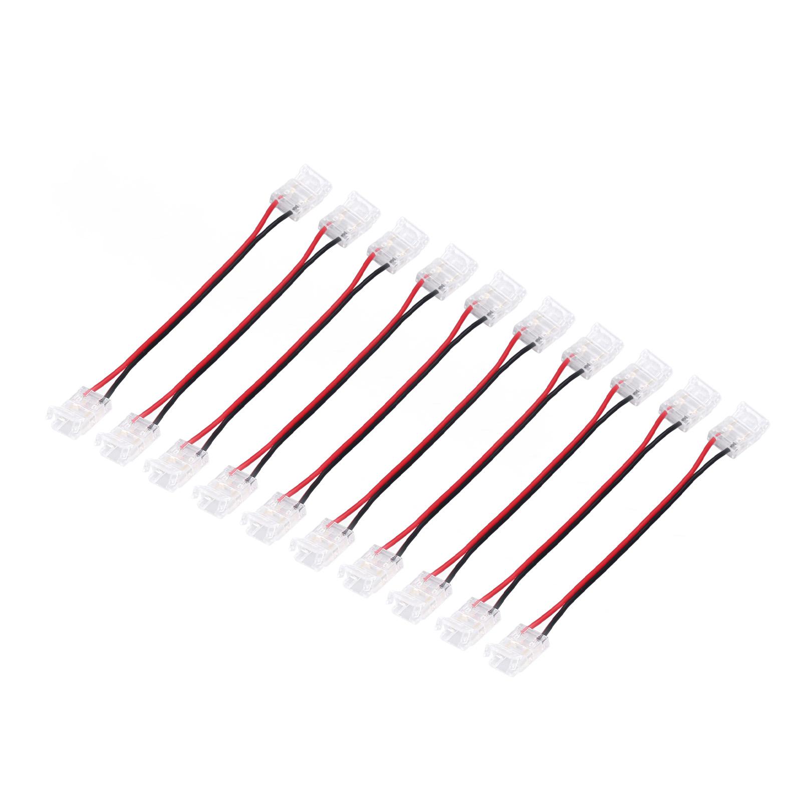 

10 Pcs COB Strip Light Connector 2Pin PC Material 10mm Width Double Headed Strip to Strip Extension Connector