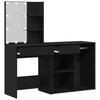 LED Vanity Table Set Black Oak Effect 140 x 40 x 140 cm