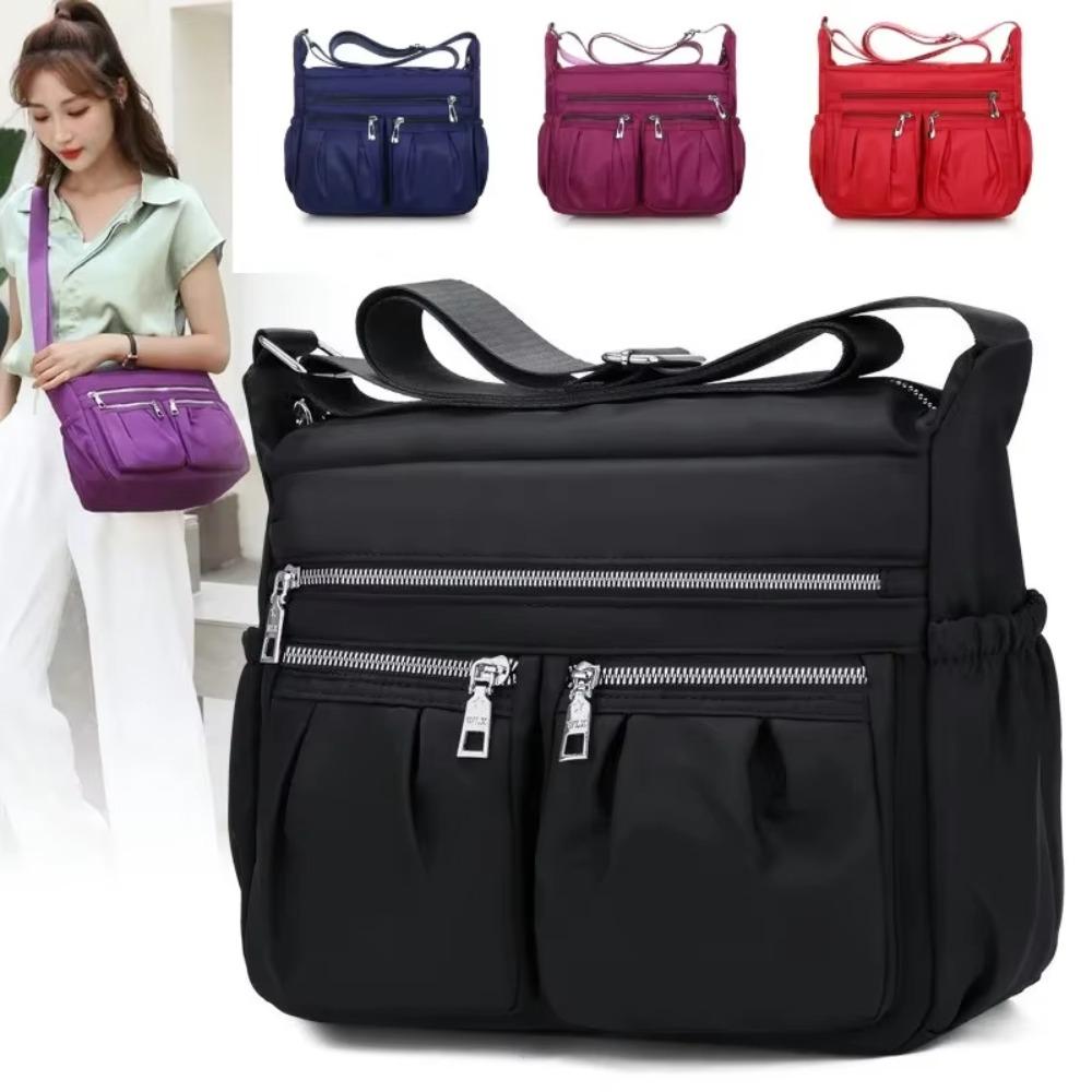 

Large Capacity Travel Crossbody Bag Commuting Middle Aged Mom Bag Multi Pocket Shoulder Bag Travel фіолетовий