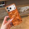 Coque souple plissée orange vif plaquée électro pour iPhone 17 Pro/16 Pro Max