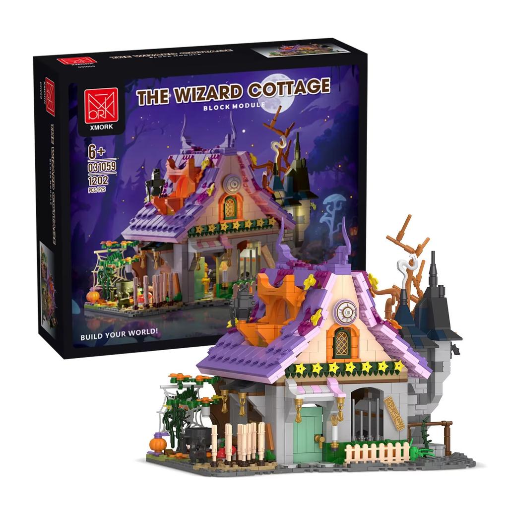 1202Pcs Halloween Fun Magic House Magic World Atmosphere Full Diy Building Blocks Puzzle Toys Children'S Gift