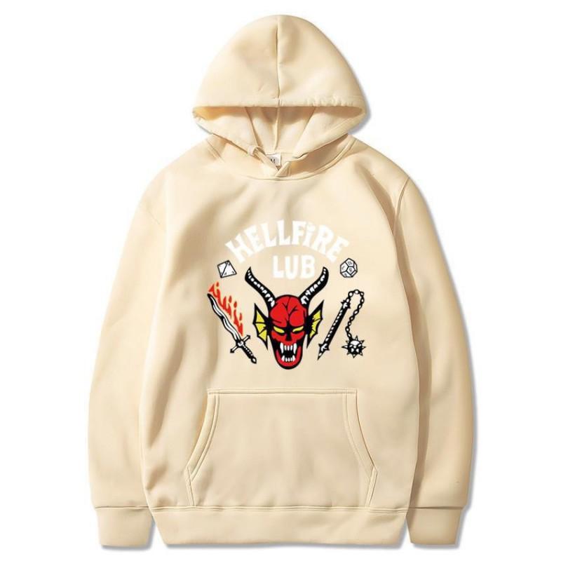 Mens Hooded Sweatshirt Loose Fit Trendy Print Casual Sportswear
