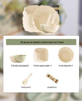 Mode Lanka Ruffled Ceramic 8-Piece Dinnerware Set