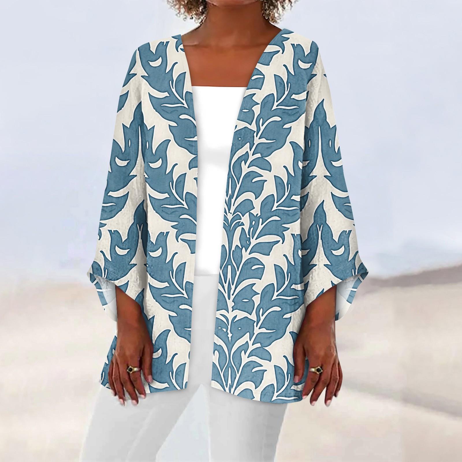 

Женская повседневная модная легкая куртка средней длины с принтом в стиле ретро, ​​кардиган XL