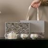 Chaxun Ceramic Gilt Silver Tea Set with Fish Algae Pattern