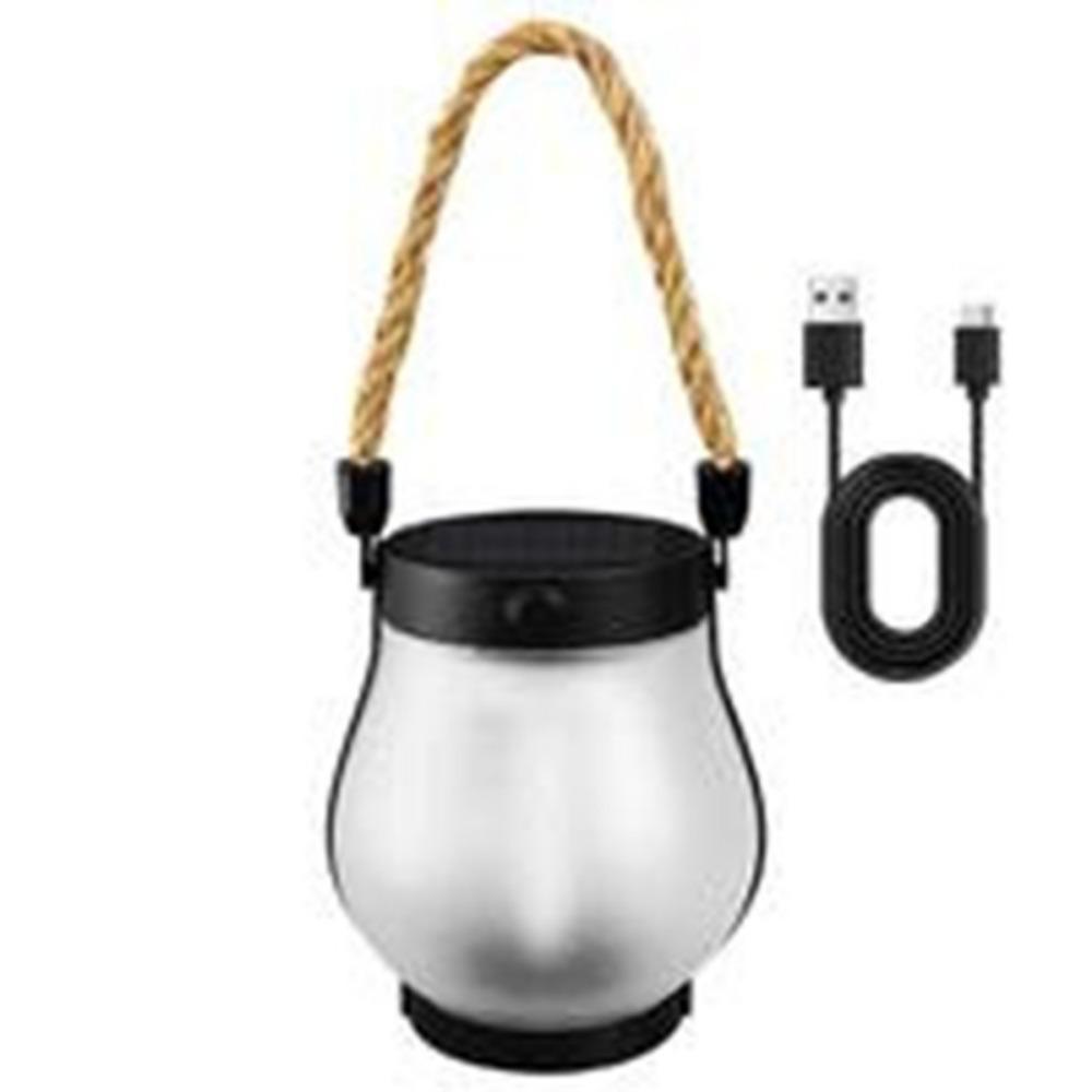 Flame Lights Camping Light USB Rechargeable Hanging Lantern Solar Powered Outdoor Lights  Camping