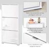 Shoe Cabinet Shoe Rack 3 Drop Down Doors 3 Compartments Wooden 60L X 26I X 124H Cm White Lacquered