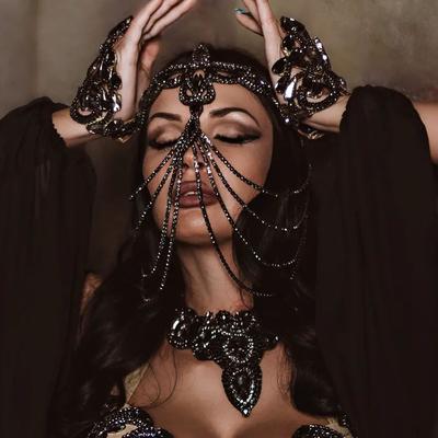 Black Layered Mask Full Face for Women Sexy Jewelry Costume Hair Carnival Club Disguise Rave Accessories Cosplays Gift