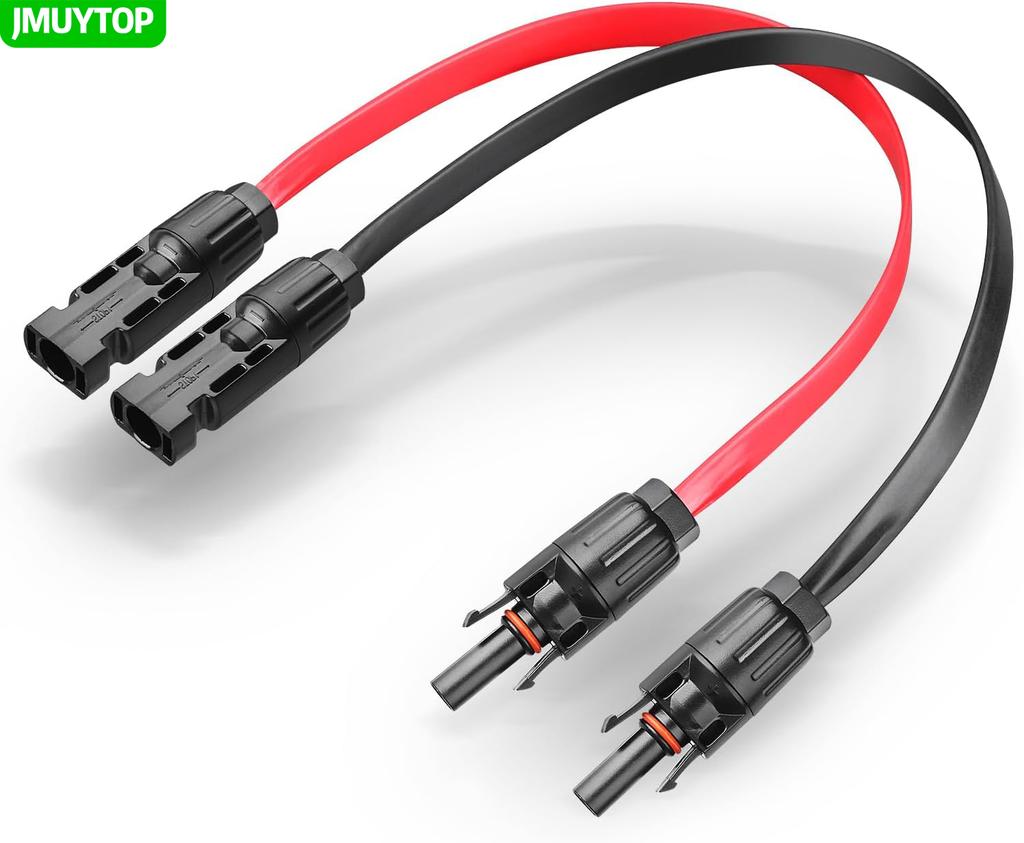 JMUYTOP 12AWG Solcellepanelkabel 4mm2 Flat Solcelle Fotovoltaisk Ledning 30A Vindus Balkong Solcelleledning For ecoflow/Anker/allpower