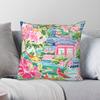 Grandmillennial Chinoiserie Garden Square Pillowcase Polyester Linen Velvet Creative Zip Decor Pillow Case Room Cushion Cover