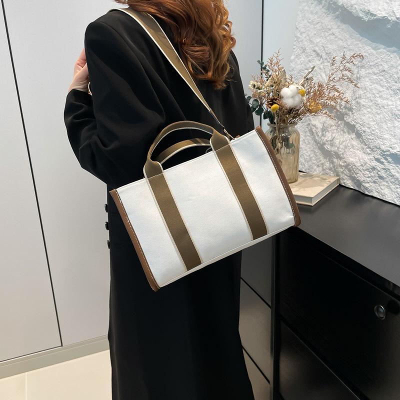 Striped Contrast Color Women's Shoulder Bags Travel Large Capacity Ladies Crossbody Bag Outdoor Portable Female Handbags Tote