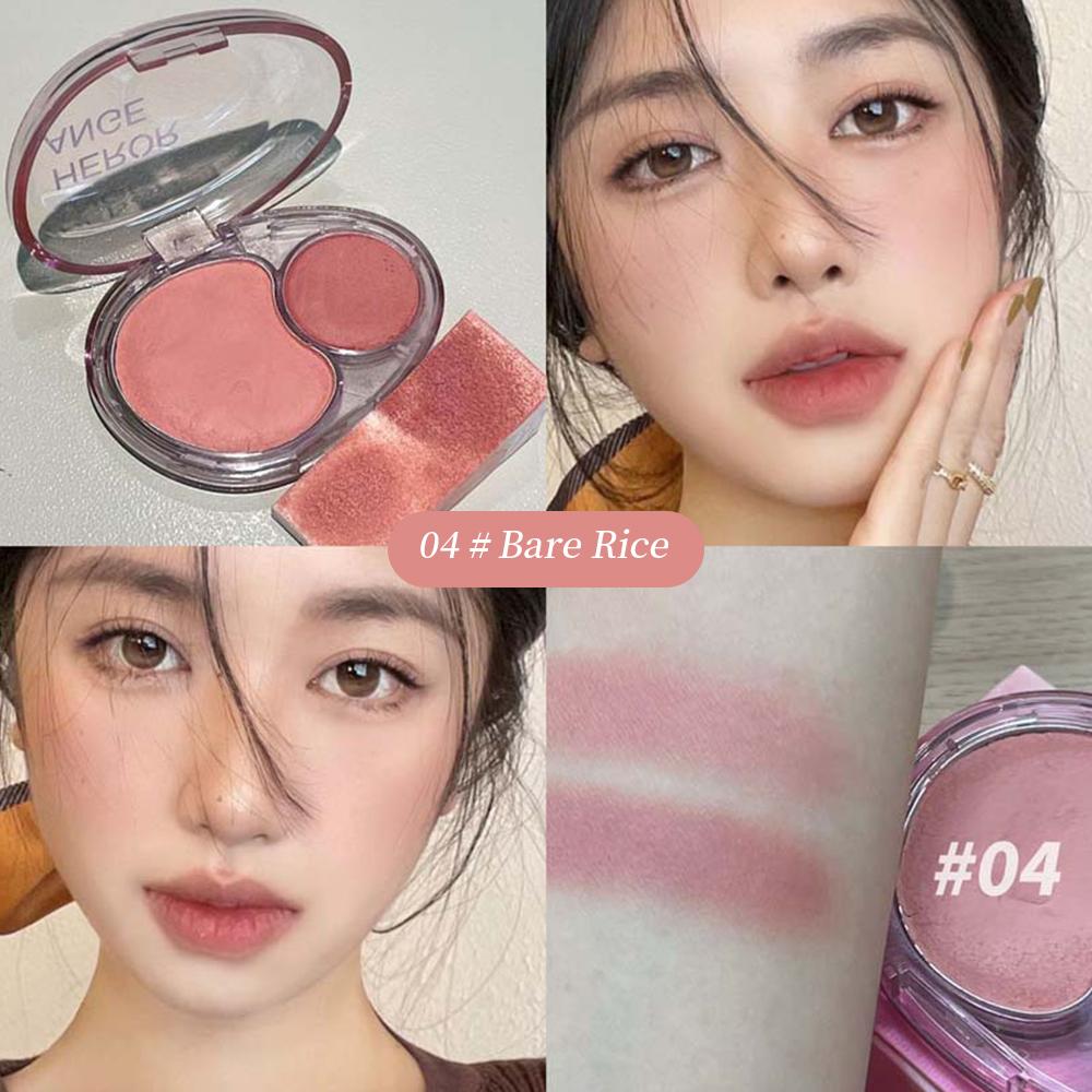 HERORANGE Two Tone Blush Matte Texture Natürlich aufhellende Rouge-Palette