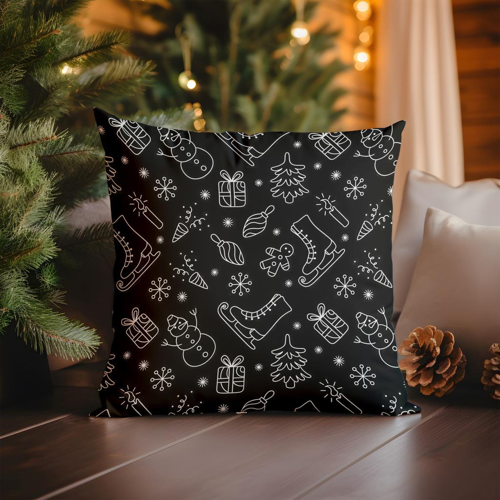 Home Decor Candy Cane Pattern Christmas Pillow For Decor Pattern Cushion Cover Suitable For Sofa Bedroom Car Pillow Cover