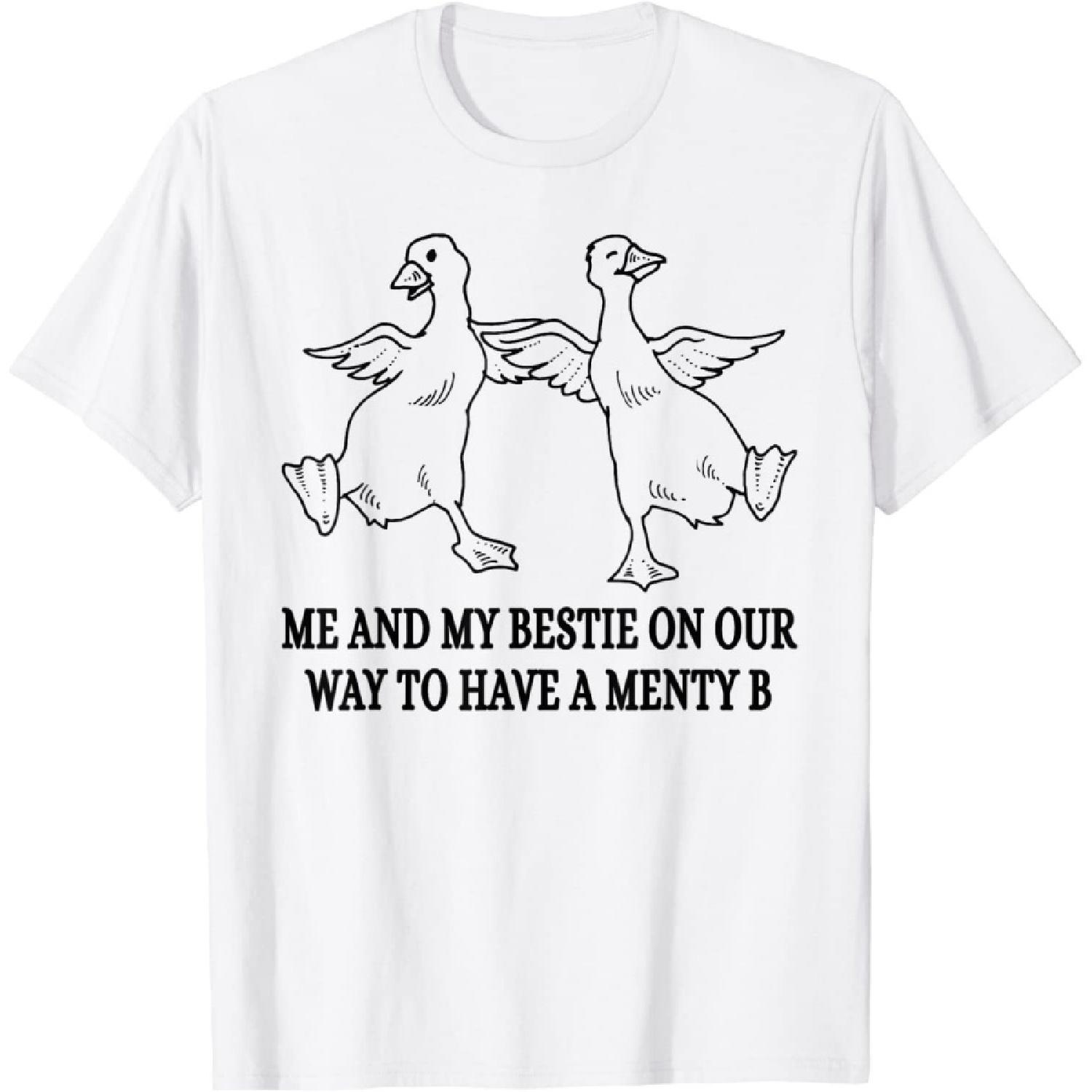 Я и моя лучшая подруга по пути на Menty B Гусь Футболка XXXXXL белый