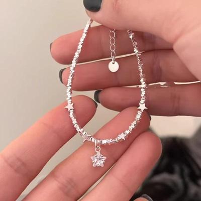 Unspecified Star Sparkling Broken Silver Bracelet Women's Light Luxury Niche Broken Silver Jewelry