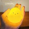 Silicone LED Bedside Night Light ABS Small Chicken Cute Desk Lamps Children's Room Bedrooms With button battery Deco Night Lamps